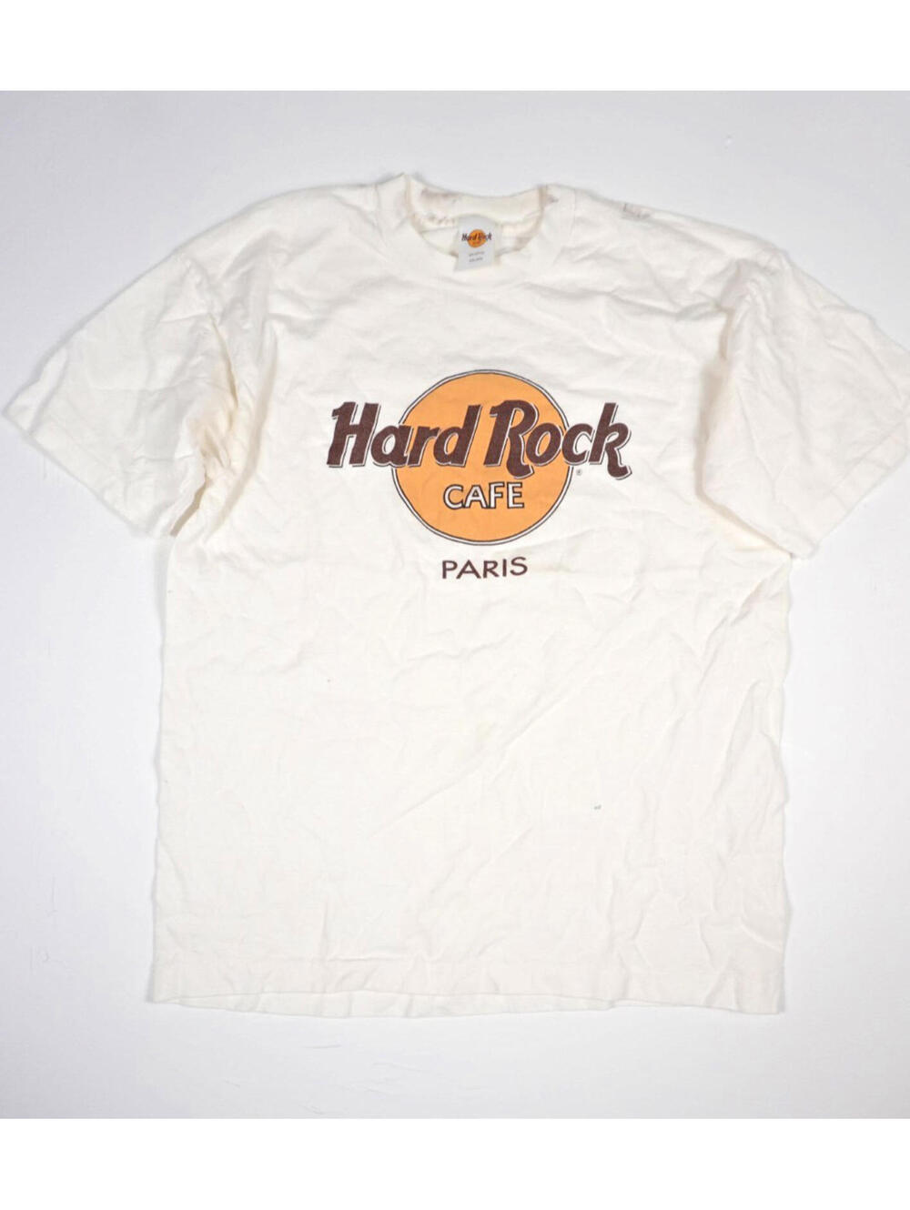 Vintage 90s Hard Rock Cafe Paris T Shirt Large White Mens Single Stitch France